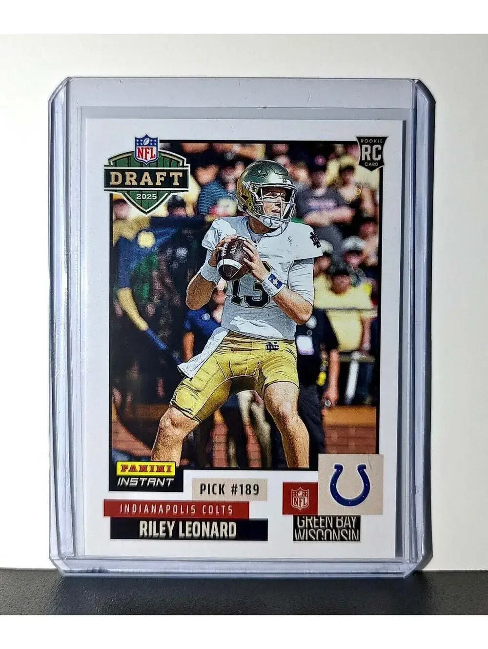 Riley Leonard Rookie 2025 NFL Draft #40 Card Indianapolis Colts 1 of 785